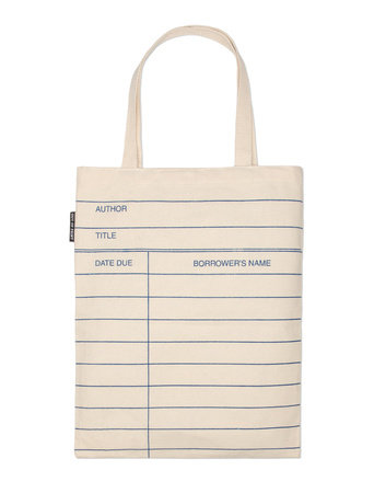Library Card (Natural) Tote Bag by Out of Print
