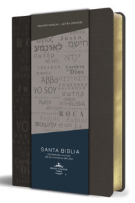 Biblia RVR 1960 letra grande tamaño manual, simil piel gris con nombres de Dios / Spanish Bible RVR 1960 Handy Size Large Print Leathersoft Grey with Names of 