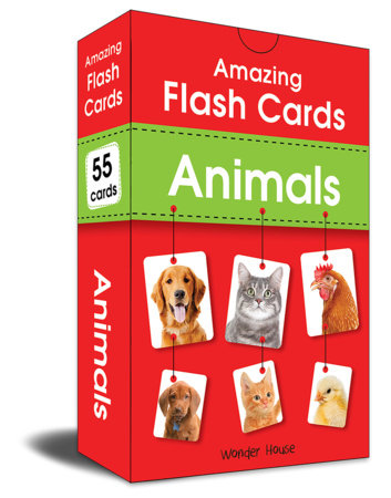 Amazing Flash Cards Animals: Early Development of Preschool Toddler (55 Cards) by Wonder House Books