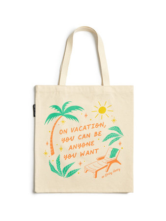 Emily Henry: On Vacation You Can Be Anyone Tote Bag by Out of Print