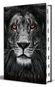 KJV Holy Bible, Large Print Handy Size format, Hardcover, Lion of Judah, Thumb Index, Ribbon Marker, and Red Letter