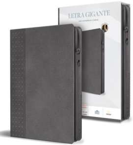 Biblia Reina Valera letra gigante, símil piel gris con cremallera e índice / Spanish Bible Reina Valera Giant Print, Gray Leathersoft with Zipper and Index
