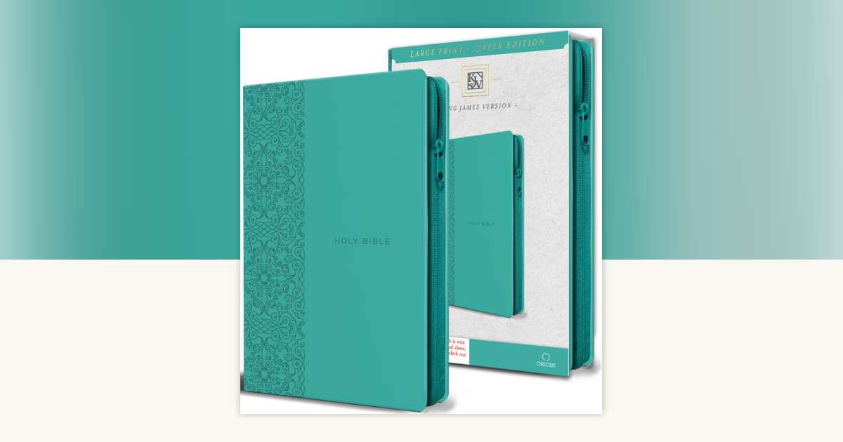 KJV Holy Bible, Large Print Handy Size, Aquamarine Premium